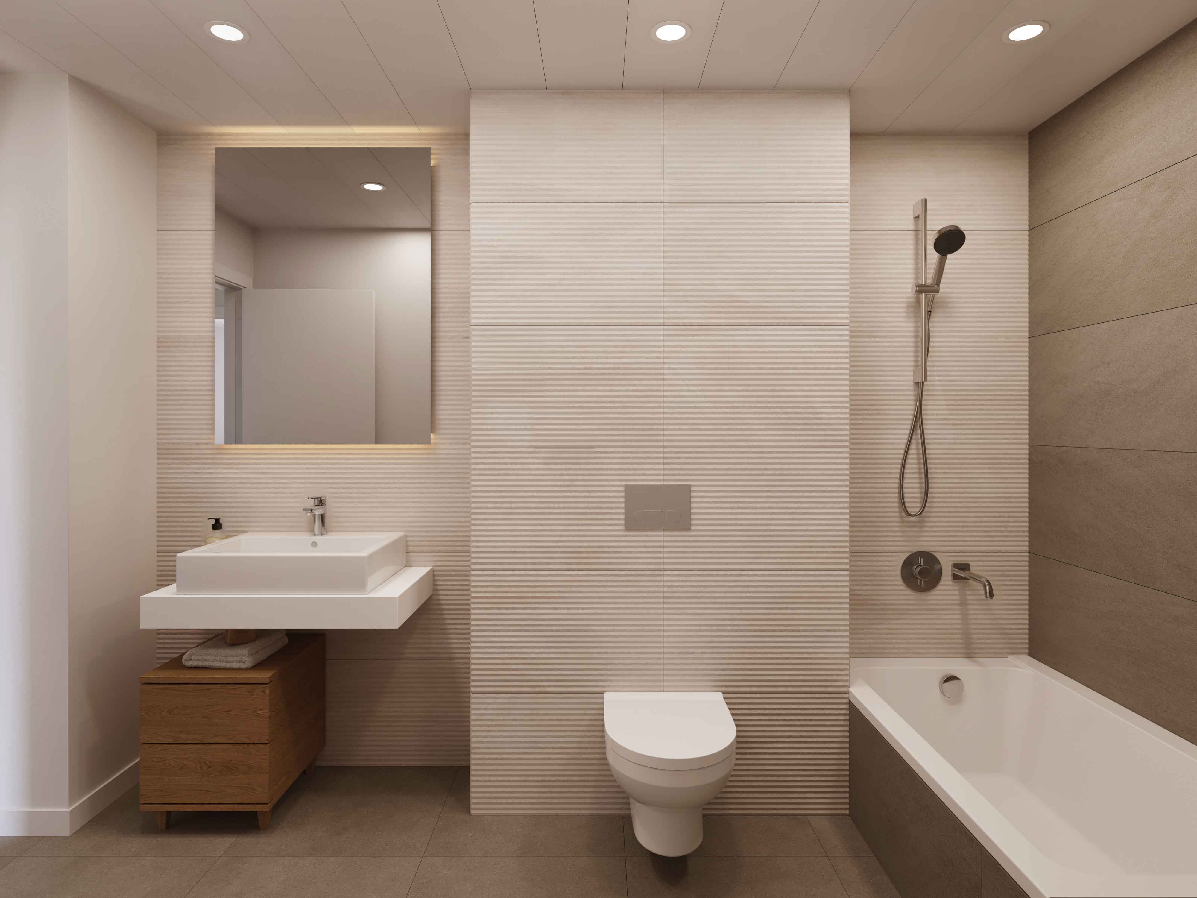 Complete badkamer met bad en douche